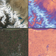 The photos taken by Landsat 9 on Oct. 31 show the top left shows snow and glaciers in in the Himalayan mountains, leading to the flat Tibetan Plateau to the north. The bottom left shows the brown and green rectangles of farm fields in southern Ontario, sandwiched between Lake Erie and Lake St. Clair. The blue-white color in top right image shows cooler surface temperatures, while the orange-red indicates warmer surface temperatures. The white and grey rectangles in the bottom of the image are produce greenhouses.